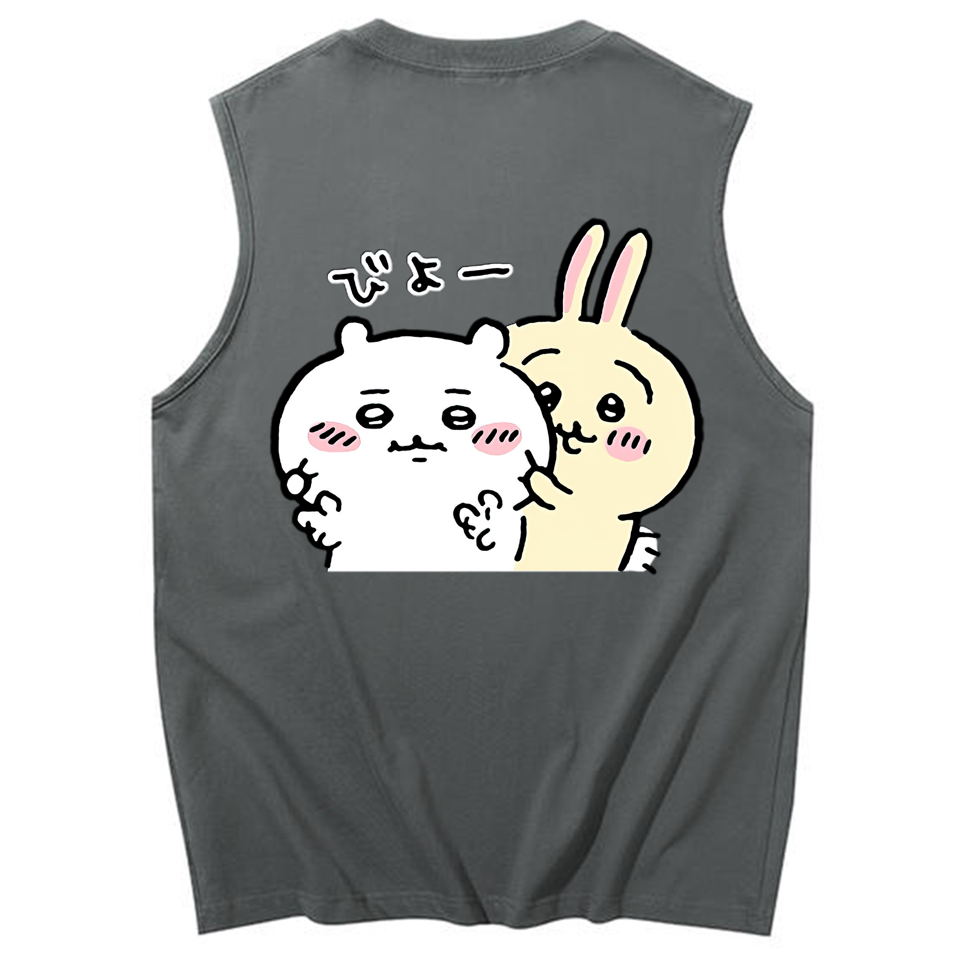（画像用） ちいかわ うさぎ Chii-kawa usagi コットン100％タンクトップ（背面プリント）